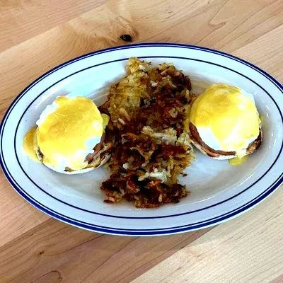 Eggs Benedict at Yolk Sundance Square Fort Worth