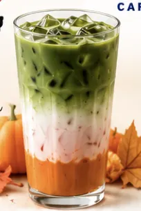 Iced Pumpkin Matcha at Yolk Boynton Beach